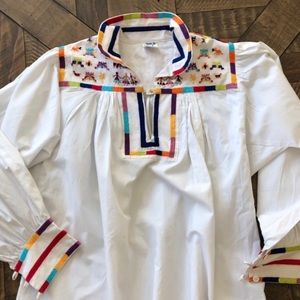 MANOS MEXICANOS BLOUSE WHITE EMBROIDERED MEDIUM